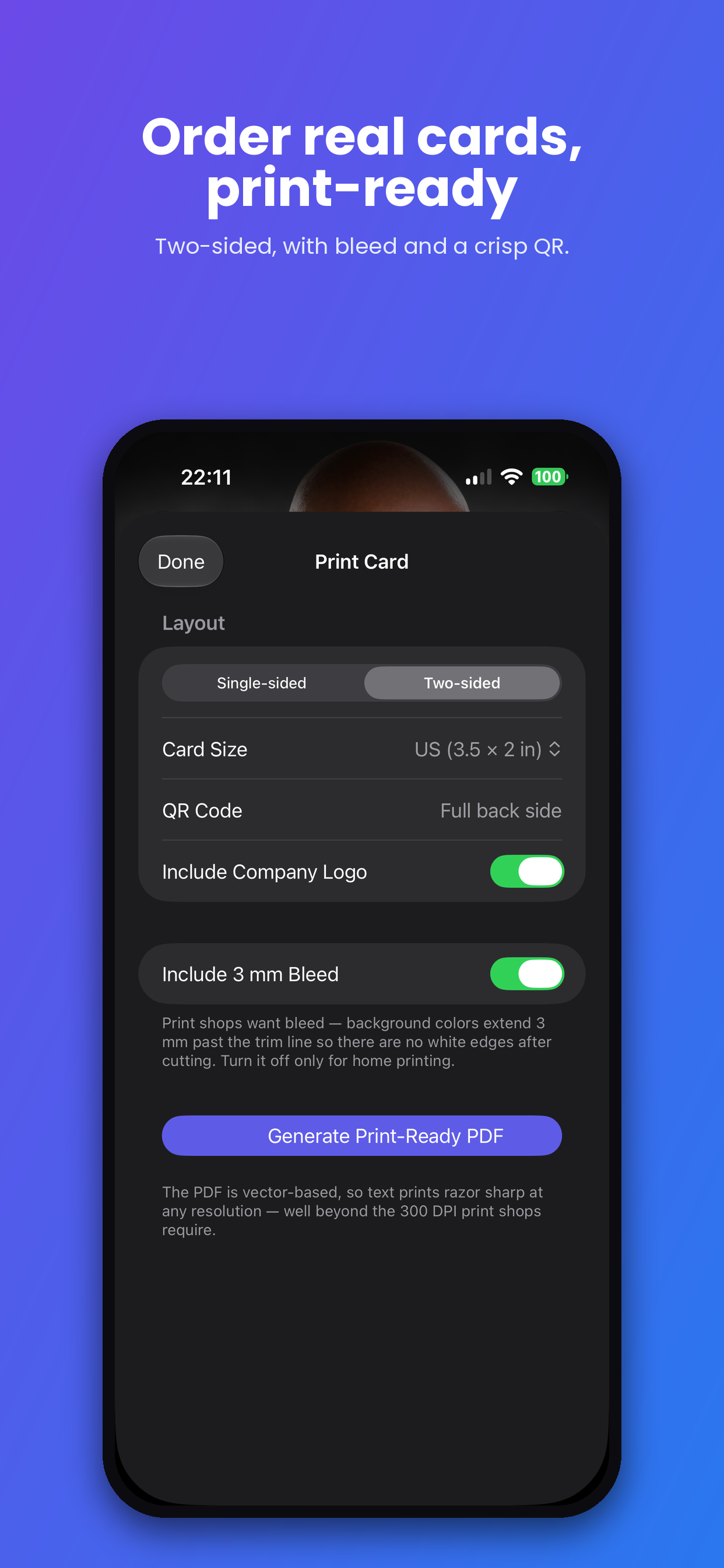 Print-ready business card design