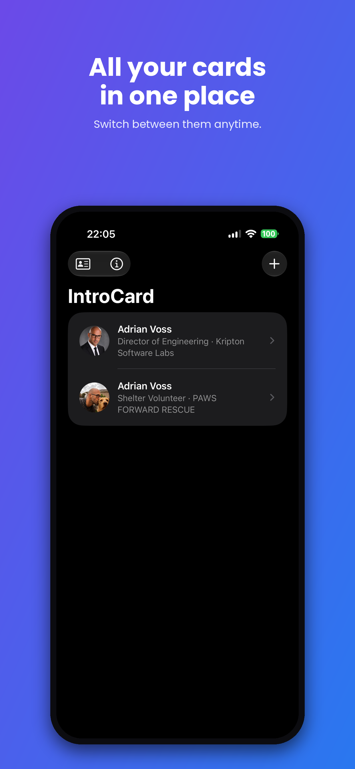 All your cards in one place